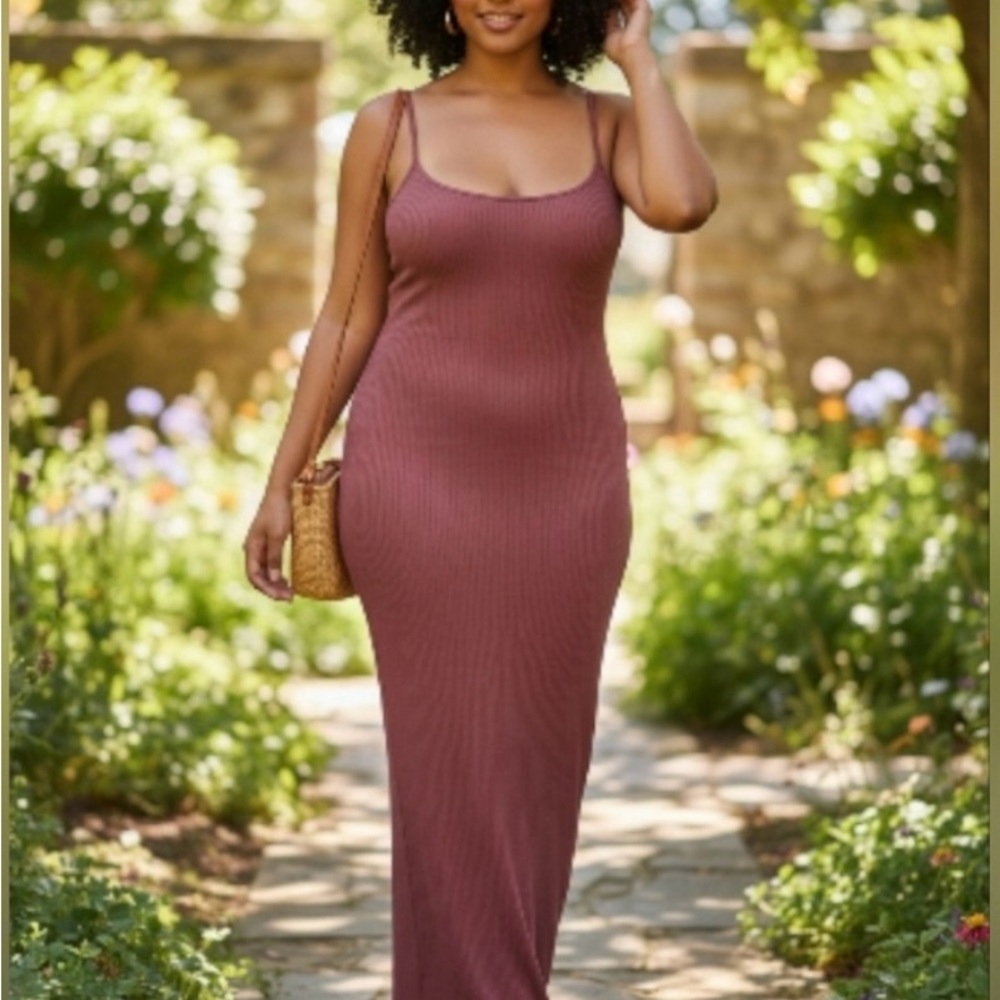 21.) PrettyLittleThing Dusty Rose Maxi Dress